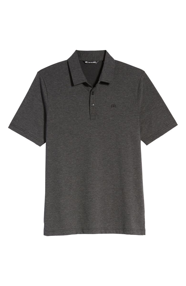 TravisMathew The Zinna Slub Piqué Polo, Alternate, color, Heather Black