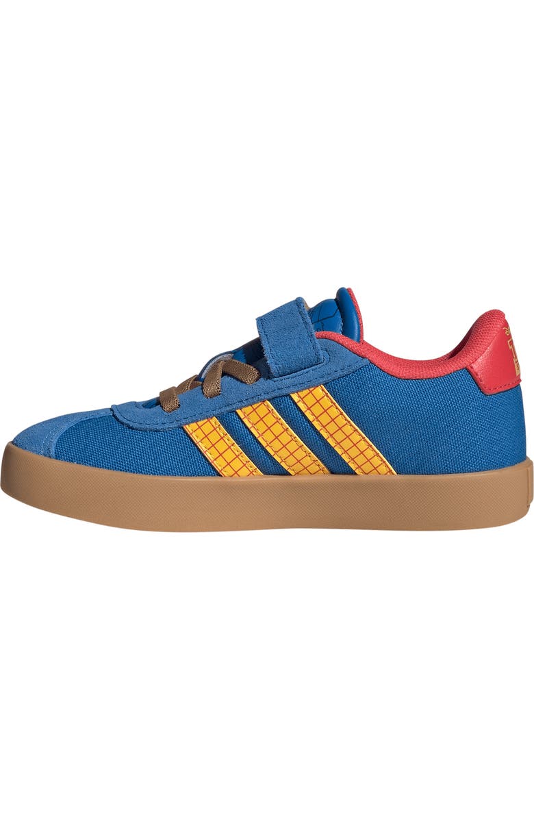 adidas Kids' Disney Woody Court Sneaker, Alternate, color, Bright Royal/ Gold/ Lucid Red