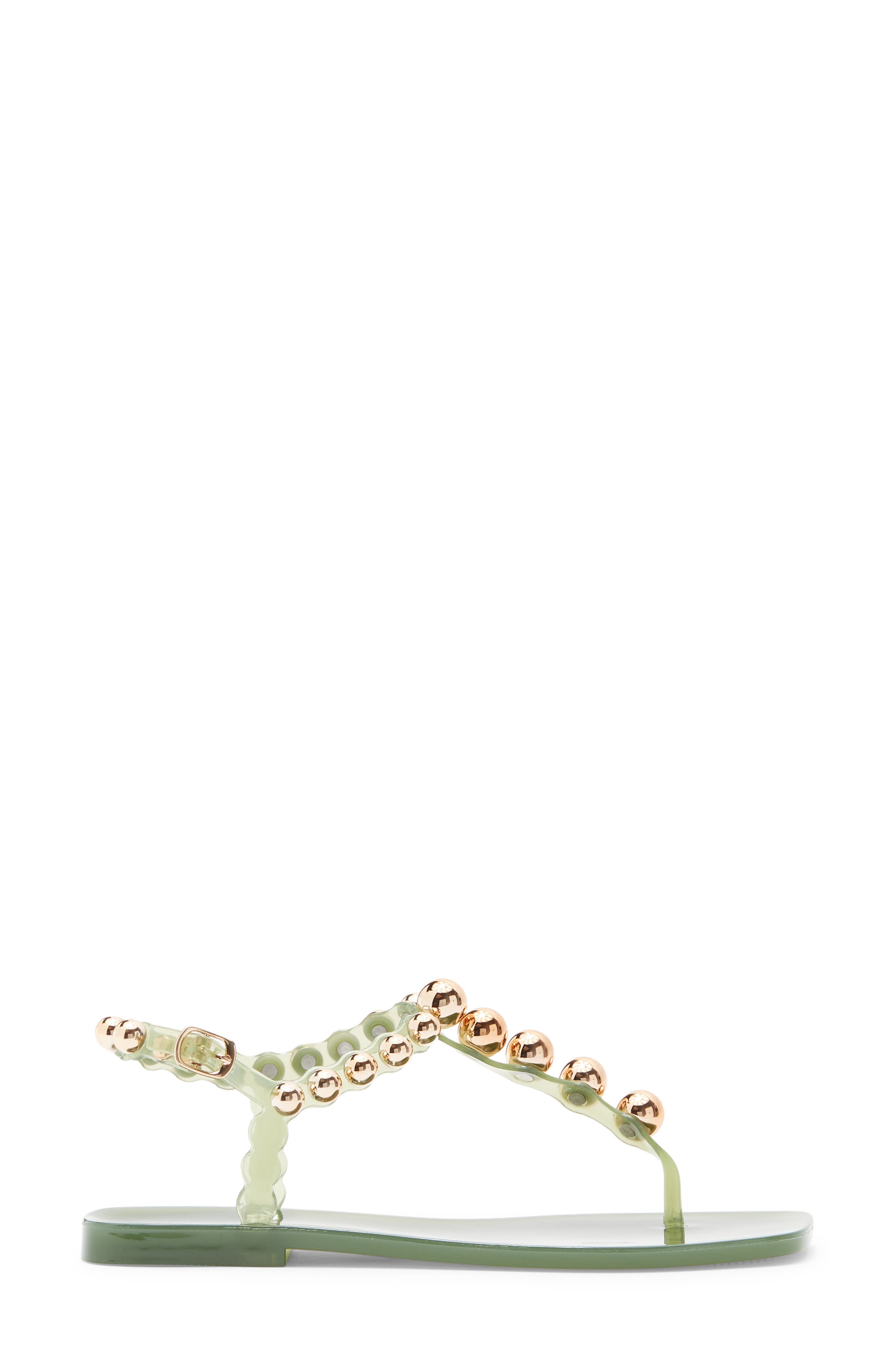 Jeffrey Campbell Plated Embellished Sandal, Alternate, color, Green Gold