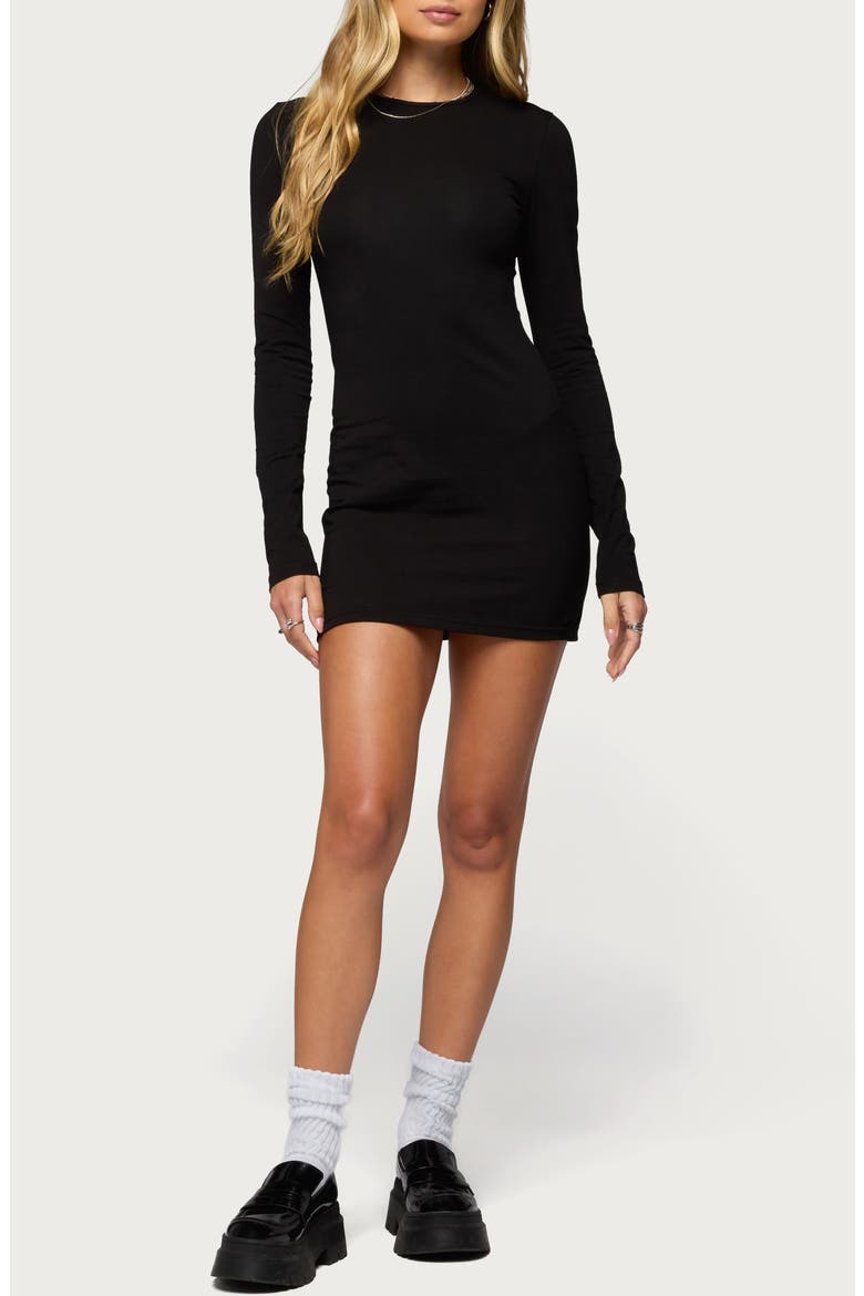 Annyah Long Sleeve Minidress, Main, color, BLACK