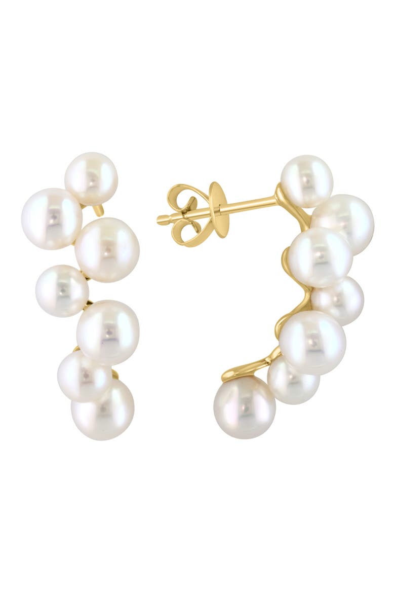 14K Yellow Gold 4.5–5.5mm Freshwater Pearl Stud Earrings, Main, color, WHITE