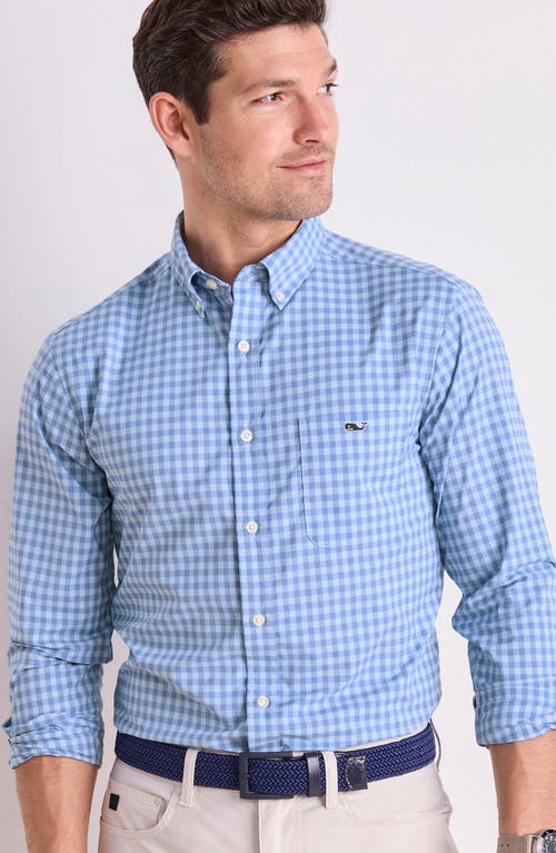 Vineyard Vines Topsail Classic Fit Gingham Button-down Performance Shirt In Blue