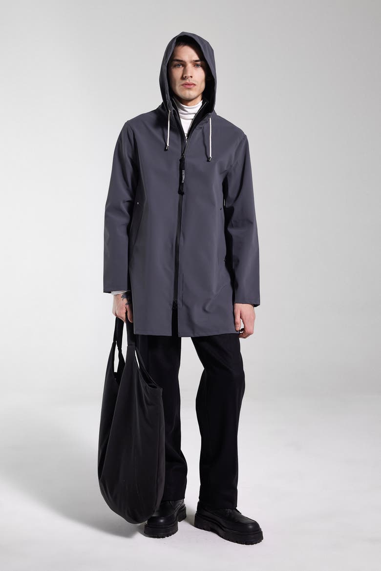 Stockholm Lightweight Zip Matte Raincoat, Alternate, color, Metal