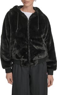 Champion Faux Fur Bomber Hoodie