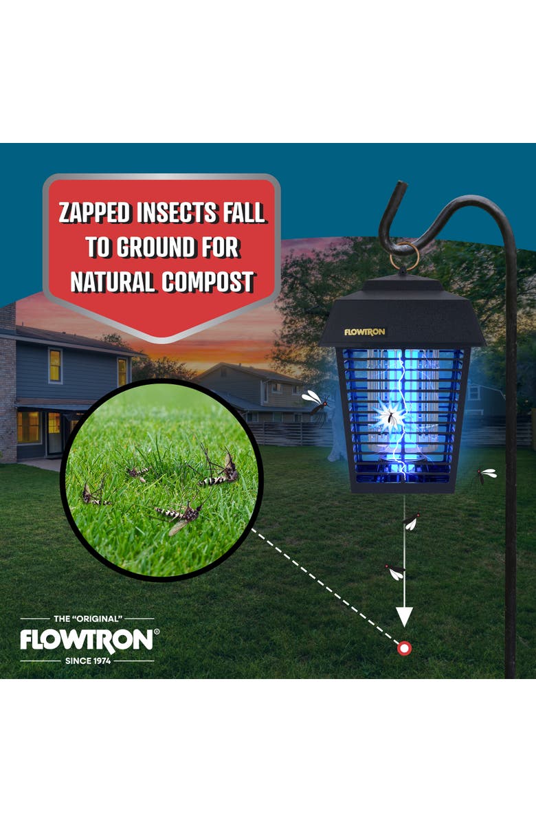 Flowtron Mosquito Zapper with 1/2 Acre of Coverage, 15W Bulb & 5600V Killing Grid, Alternate, color, Black