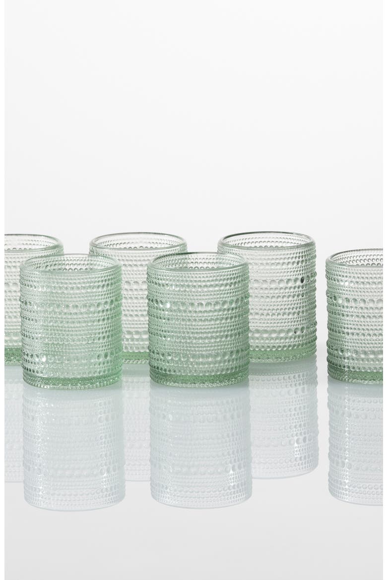 Jupiter Set of 6 Double Old Fashioned Glasses, Alternate, color, SAGE