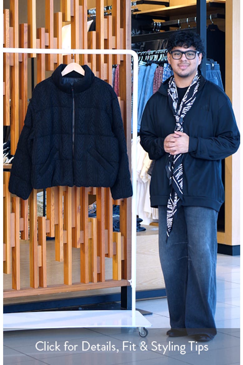 Alba Cable Knit Cotton Blend Puffer Jacket video
