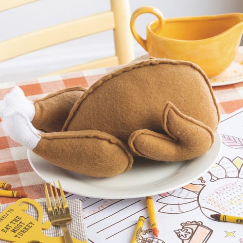 Transpac Plush Turkey Decor In Brown
