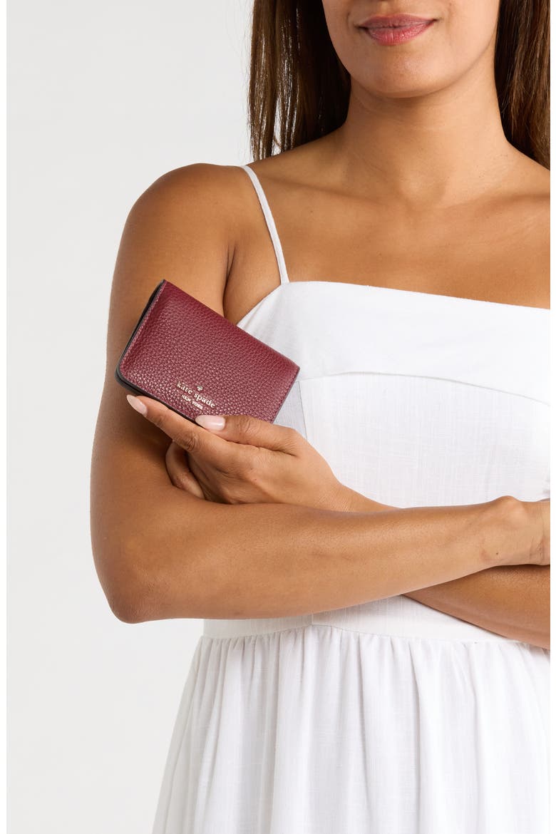 lena small bifold wallet, Alternate, color, CHERRY JUICE