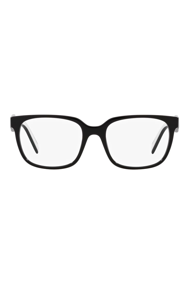 55mm Rectangular Optical Glasses, Main, color, BLACK