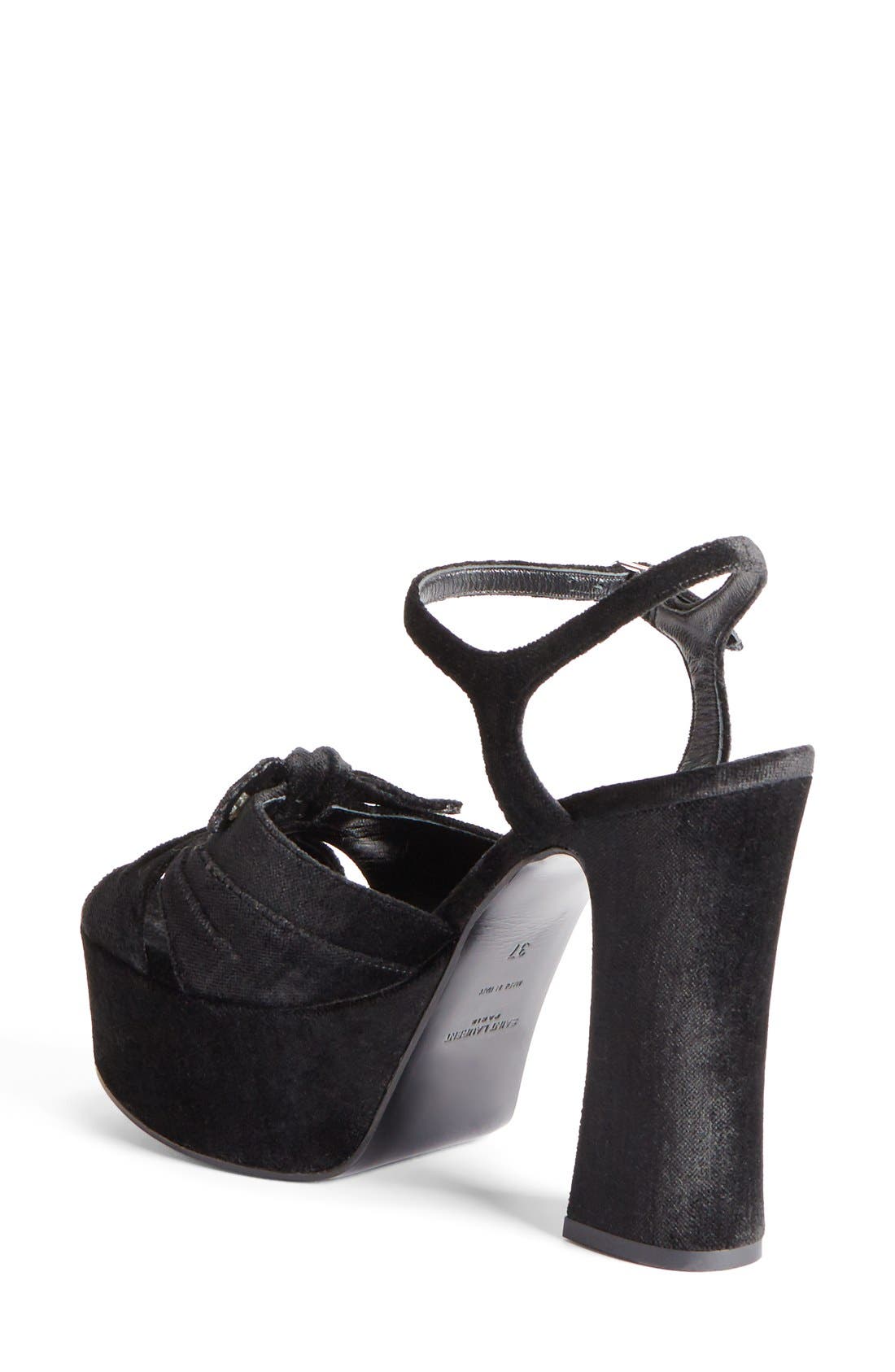 Saint Laurent 'Candy' Leather Platform Sandal, Alternate, color, 