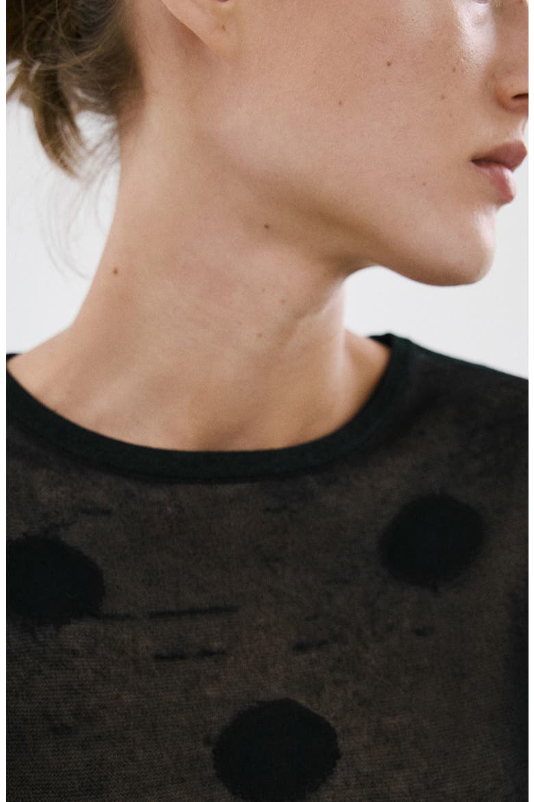 Dot Sweater, Alternate, color, BLACK