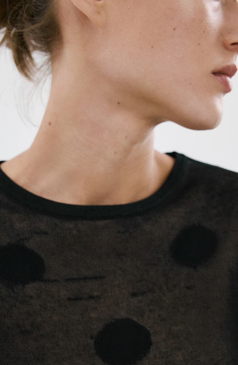 MANGO Dot Sweater, Alternate, color, Black
