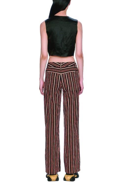 Anna Sui Pinstripe Vest In Brown