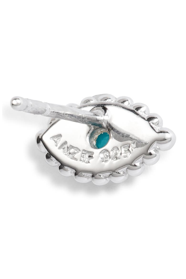 Dew Drop Evil Eye Earrings, Alternate, color, SILVER