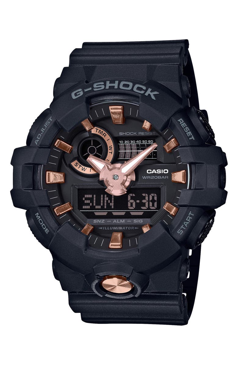 G-SHOCK Baby-G Ana-Digi Resin Watch, 53mm, Main, color, 
