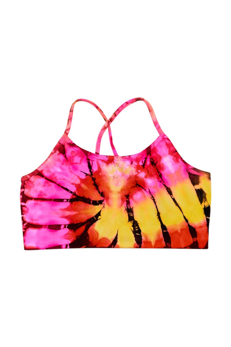 Swirl tie dye bra cami -Little Kids, Alternate, color, Tie Dye (Pink Orange Yellow)