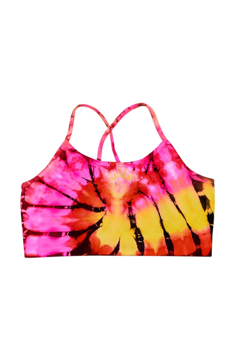 Malibu Sugar Swirl tie dye bra cami -Little Kids, Alternate, color, Tie Dye (Pink Orange Yellow)