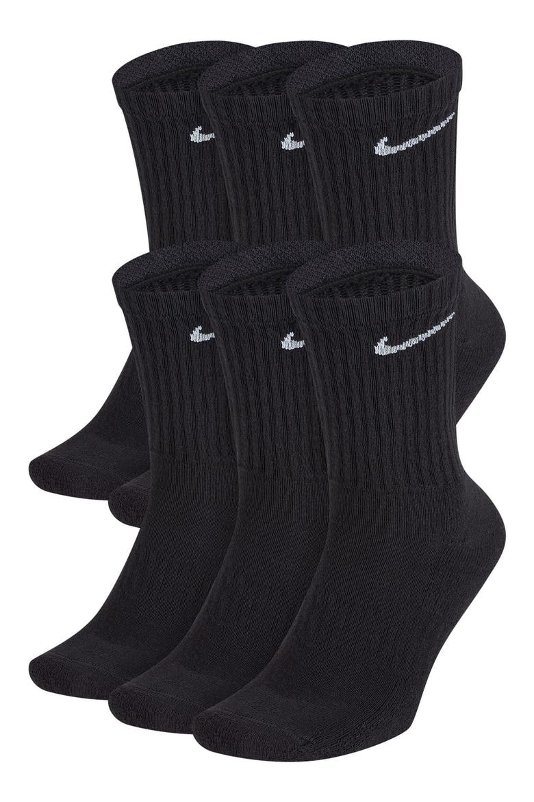 Everyday Crush Crew Socks - Pack of 6, Alternate, color, 010 BLACK/WHITE