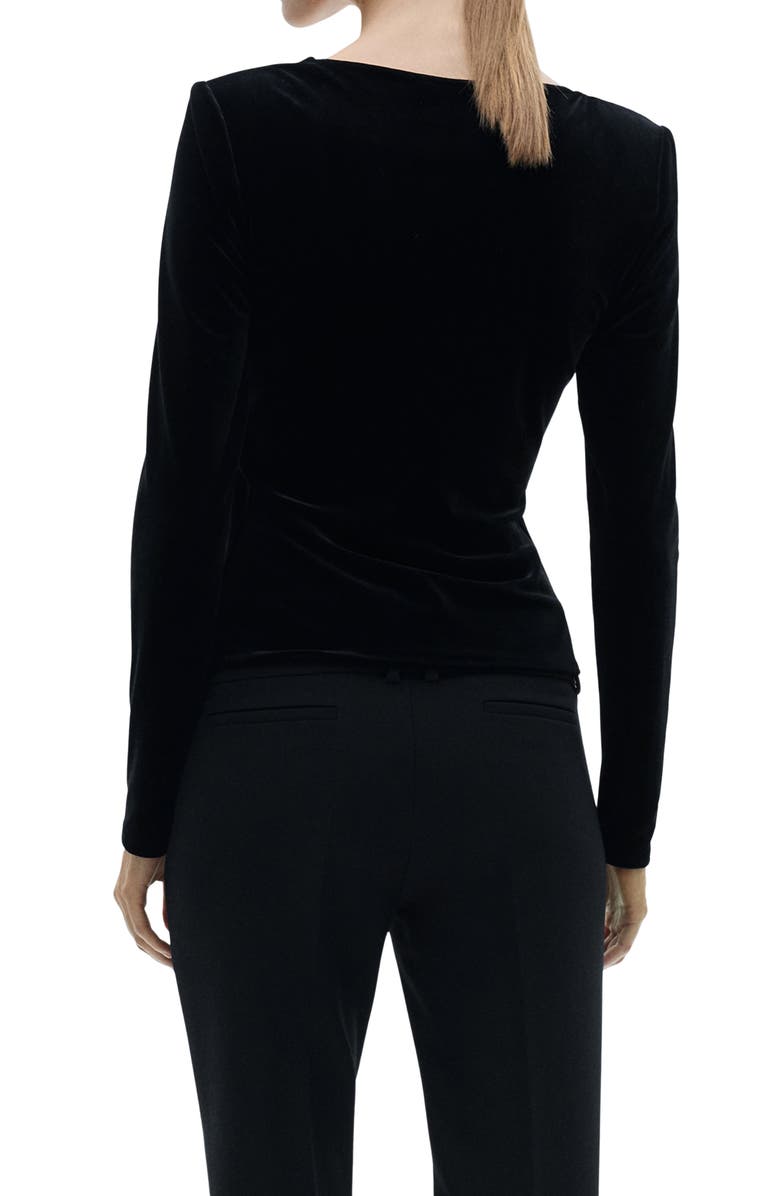 MANGO Scoop Neck Velvet Top, Alternate, color, 