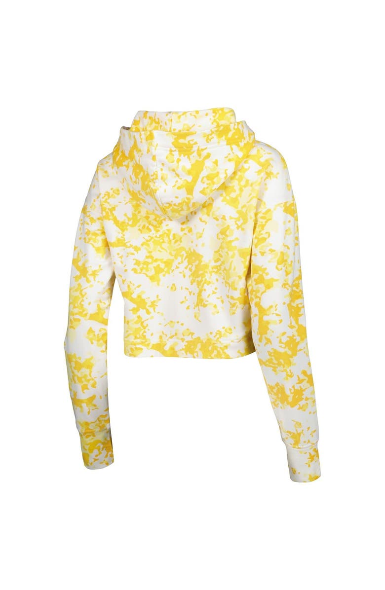 LUSSO Women's Lusso Gold/White Golden State Warriors Maia Tri-Blend Cropped Quarter-Zip Top, Alternate, color, Gold