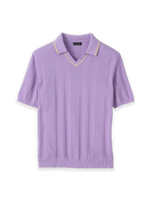 Paul Fredrick Cotton Crochet V-neck Polo