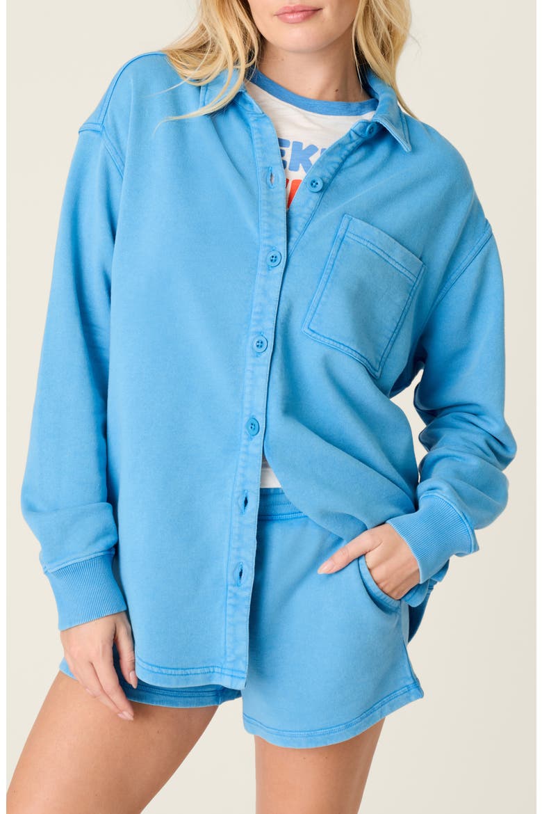 Washed Away Pajama Shirt Jacket, Main, color, MARINE BLUE