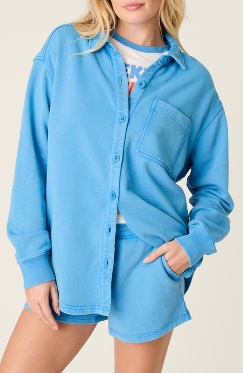 Washed Away Pajama Shirt Jacket