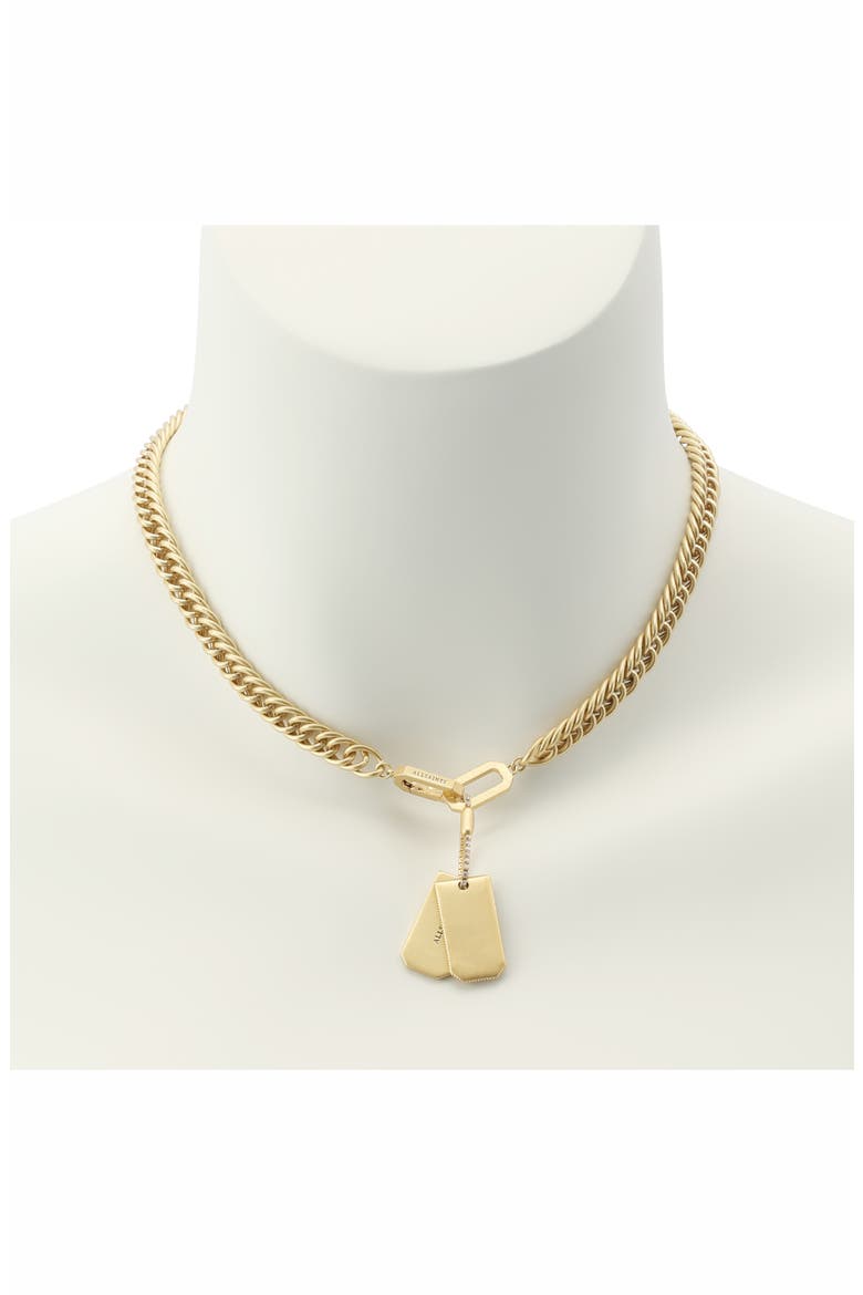 Dog Tag Link Chain Pendant Necklace, Alternate, color, VINTAGE GOLD