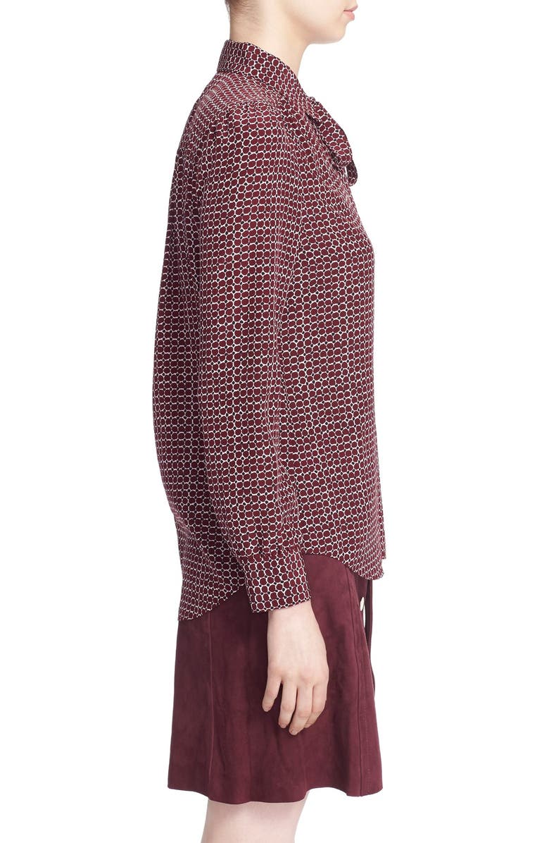 Kate Spade New York 'parker dot' print silk bow blouse, Alternate, color,