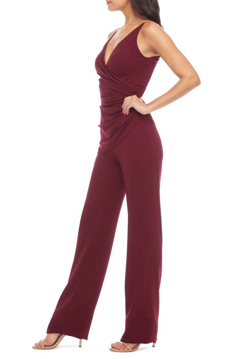Sam Ruched Jumpsuit, Alternate, color, BURGUNDY