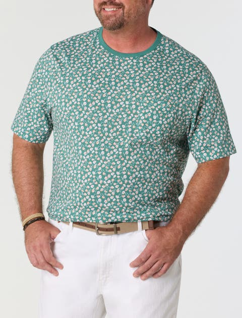 Big & Tall Floral Print Moisture-Wicking Pocket T-Shirt V2