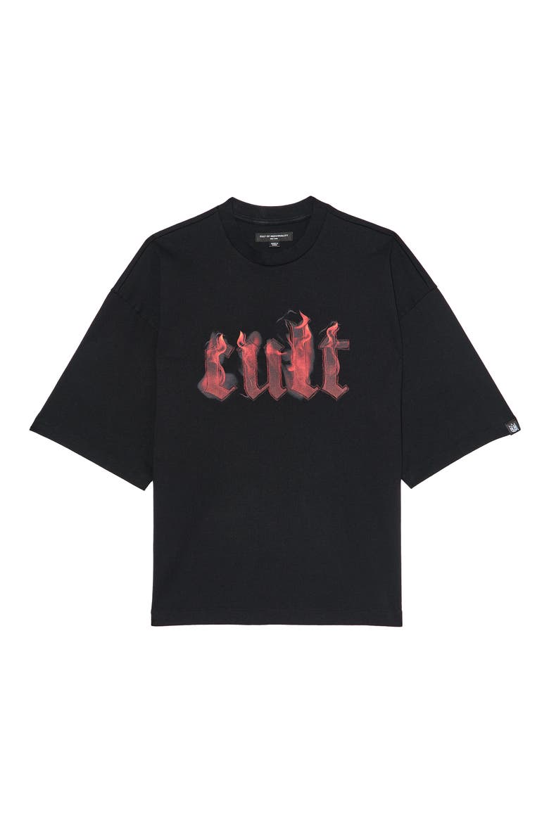 Fire Oversize Graphic T-Shirt, Alternate, color, BLACK