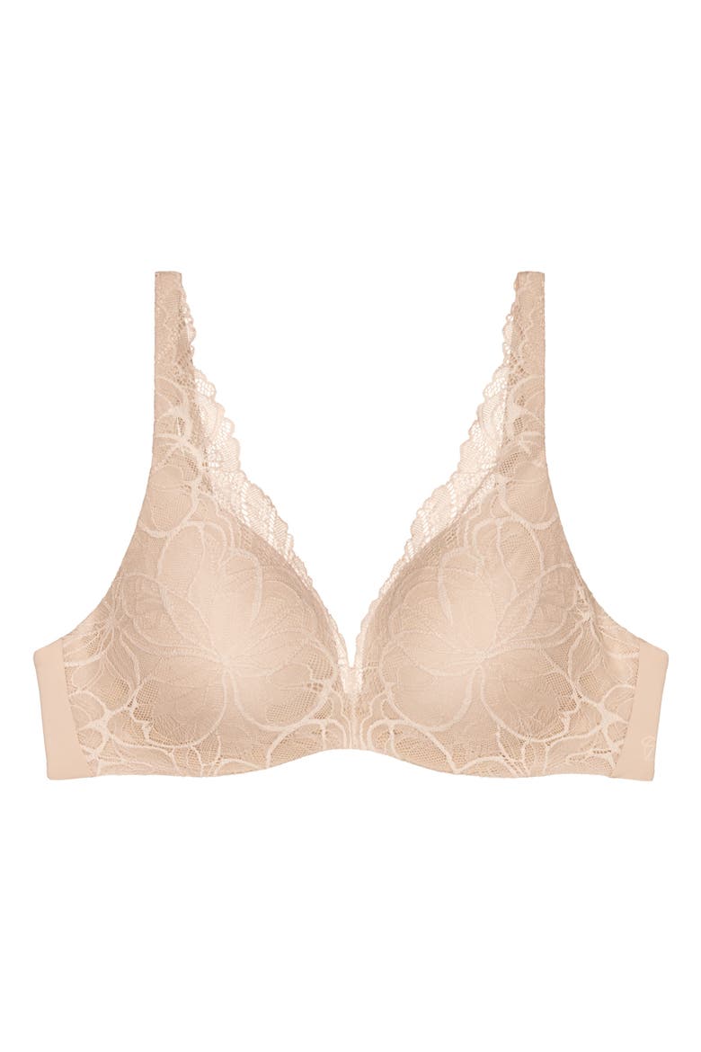 Body MakeUp Illusion Lace Demi Bra, Main, color, Nude Beige