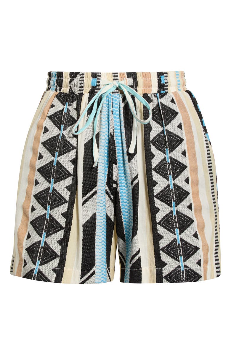 Elan Cotton Blend Cover-Up Drawstring Shorts, Alternate, color, Neutral Aztec