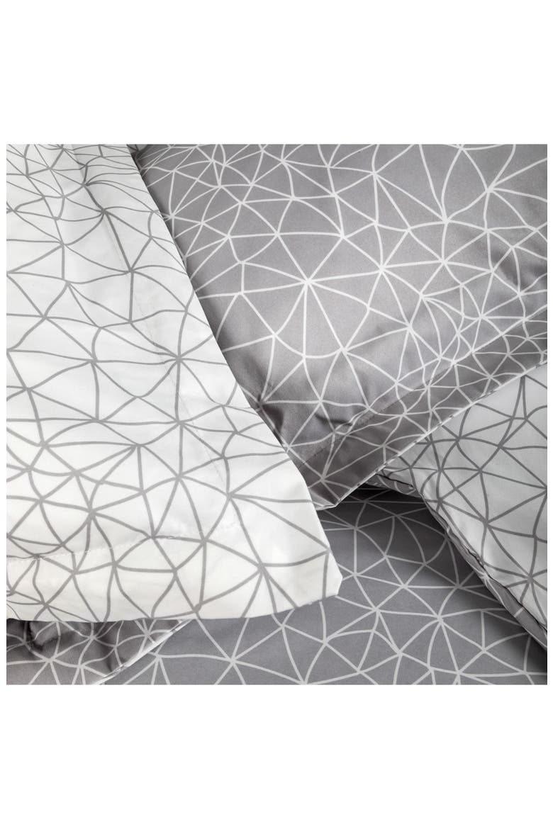 Modern Geometric Maze - Luxury Premium Oversized Duvet Cover Set, Alternate, color, GEO MAZE GREY