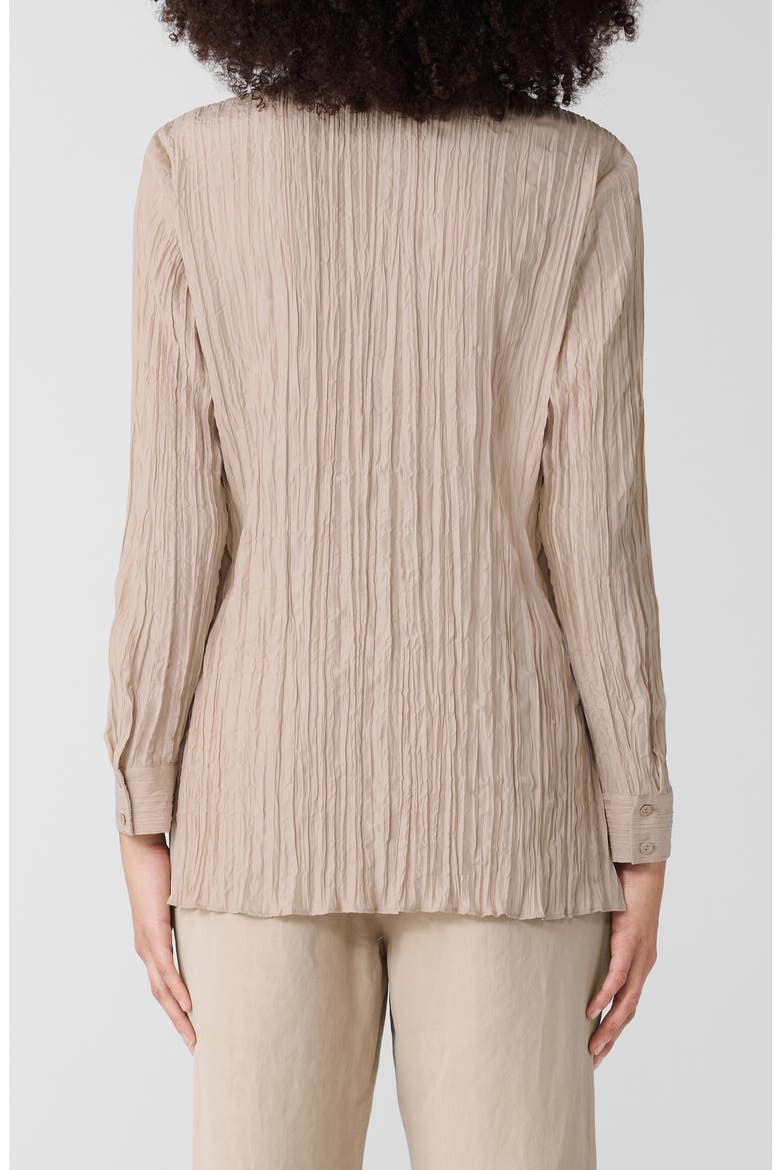 Plissé Silk Tunic Shirt, Alternate, color, WHEAT