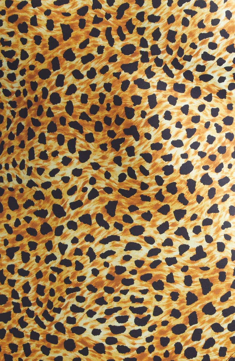 Versace Cheetah Print Cutout One-Shoulder One-Piece Swimsuit, Alternate, color, Neutral