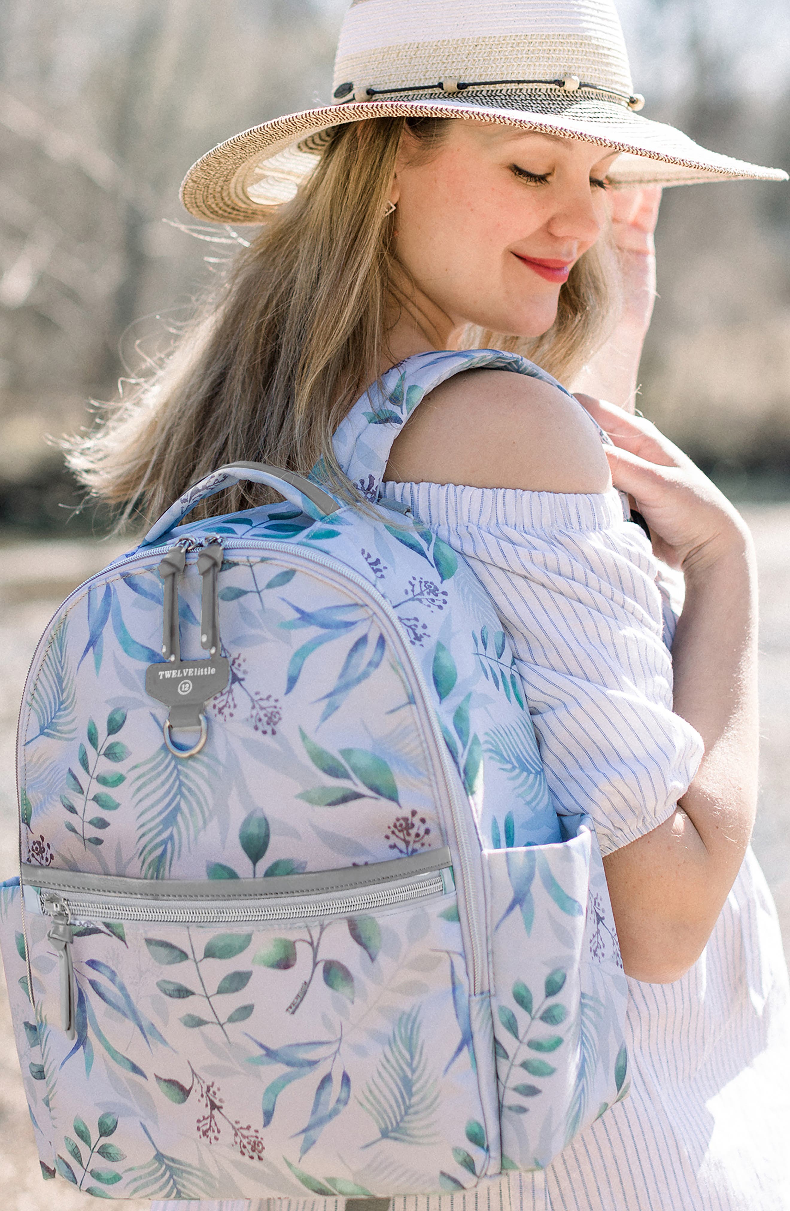 TWELVElittle Midi Go 3.0 Leaf Print Water Resistant Diaper Backpack, Alternate, color, 