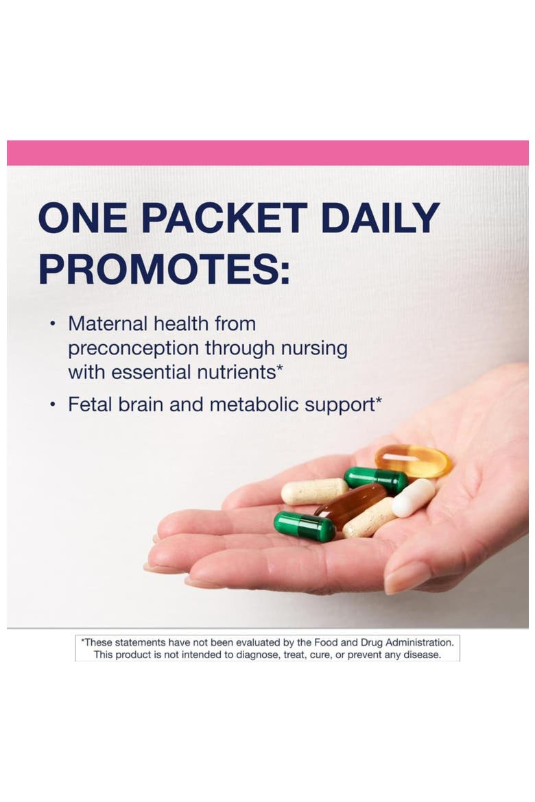 PlusOne Daily Prenatal Vitamin Packs with Folate Omega-3 DHA Choline Probiotics 30 Packets, Alternate, color, None