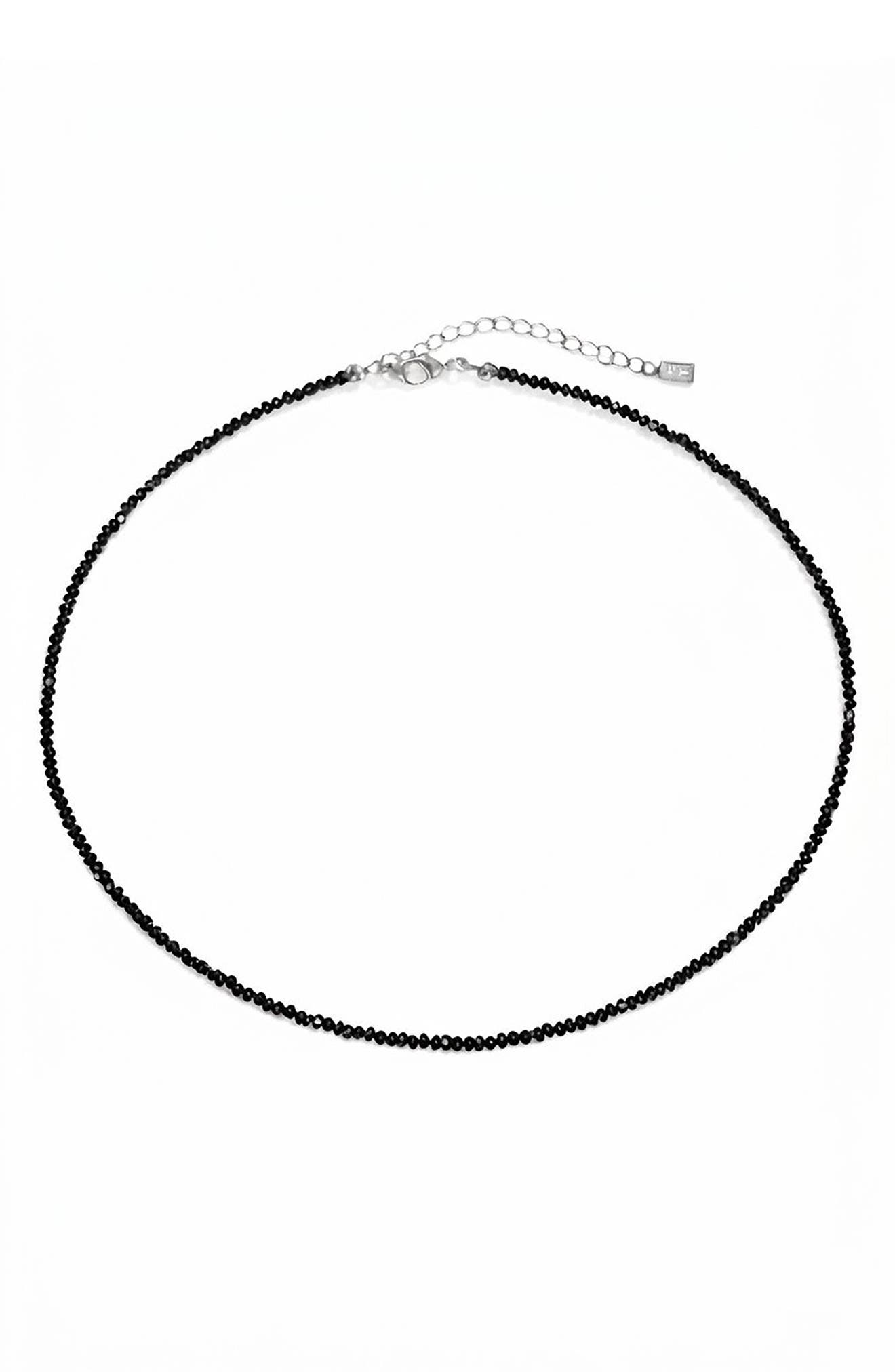 Black Spinel Beaded Necklace