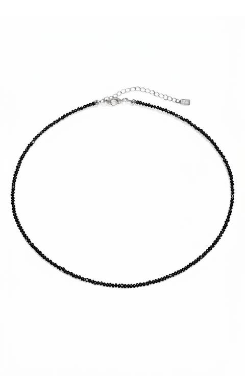 Black Spinel Beaded Necklace