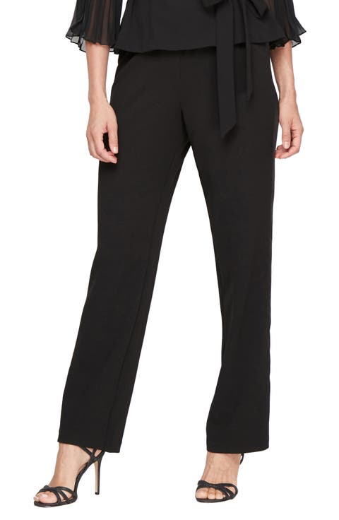Satin Stripe Stretch Crepe Pants