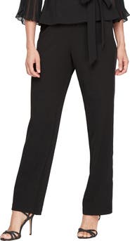 Alex Evenings Satin Stripe Stretch Crepe Pants