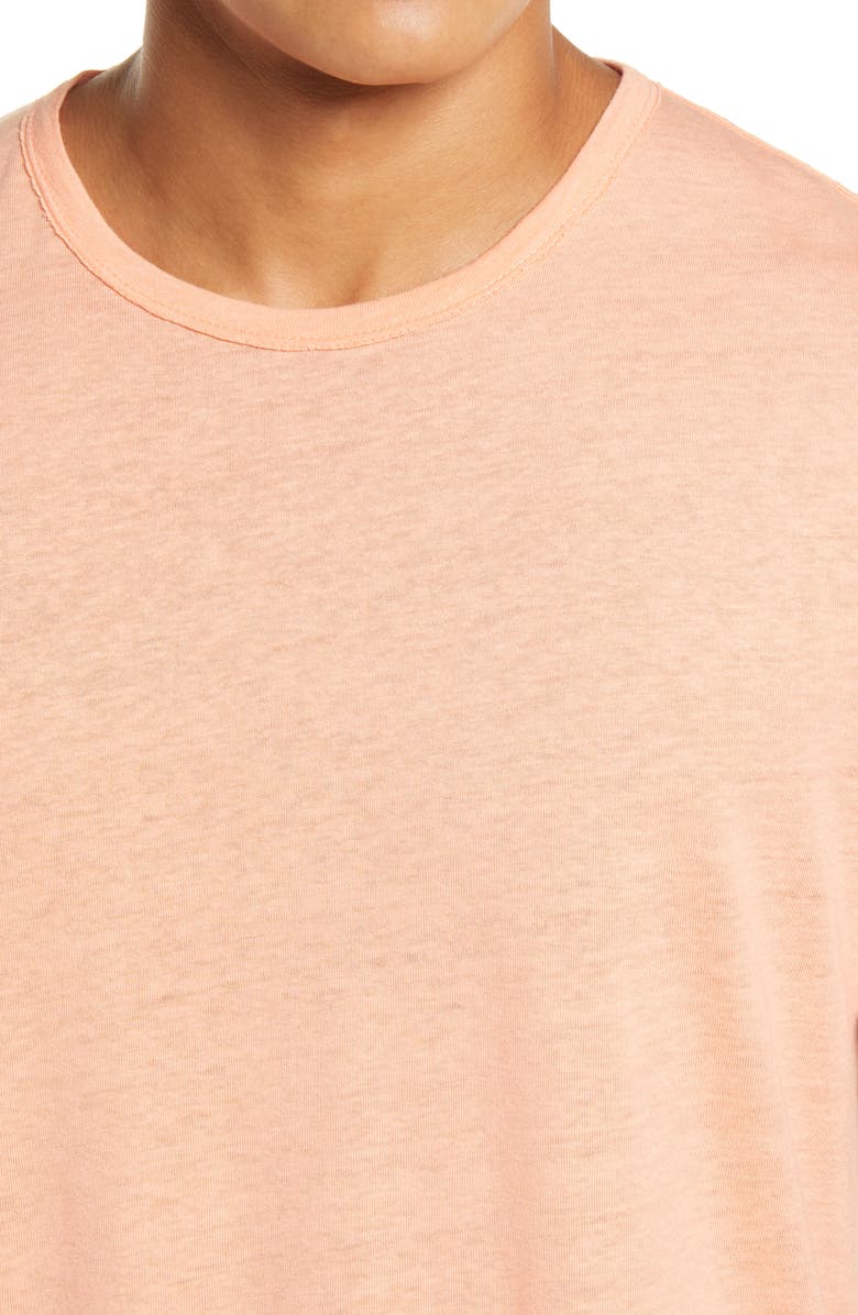 rag & bone Classic Air Men's Linen Blend T-Shirt, Alternate, color, Peach Fizz