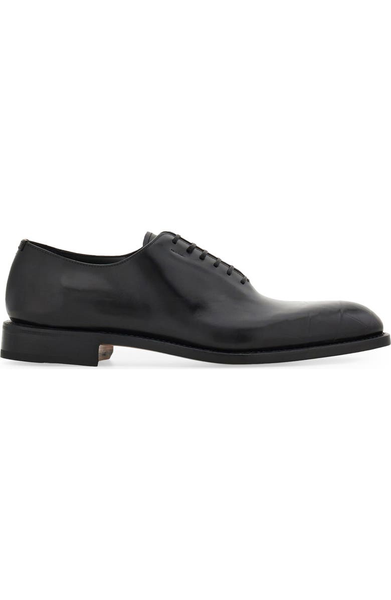 FERRAGAMO Angiolo Croc Embossed Wholecut Oxford, Alternate, color, Nero Nero Nero