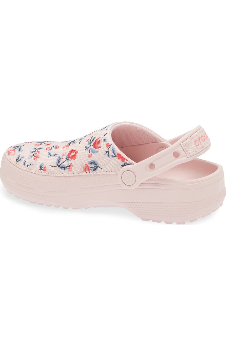 CROCS Gender Inclusive Classic Crafted Floral Clog, Alternate, color, Cotton Candy
