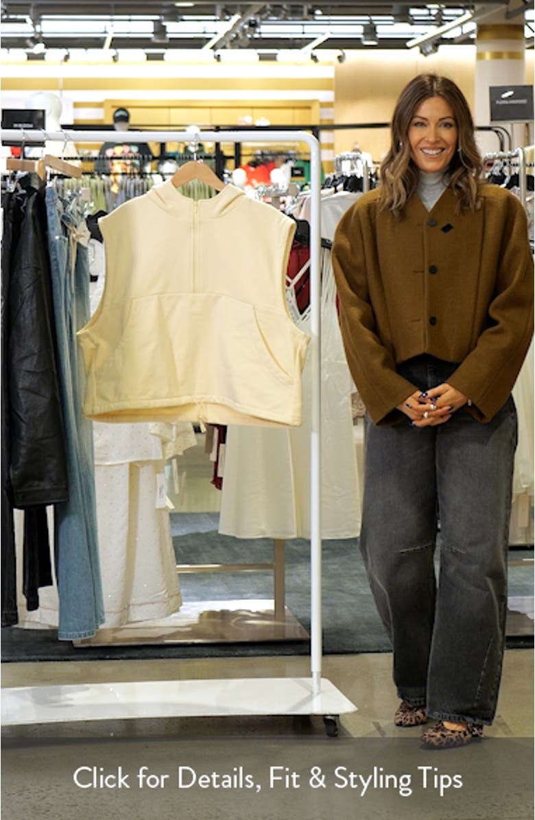 Sleeveless Quarter Zip Cotton Hoodie, sales video thumbnail