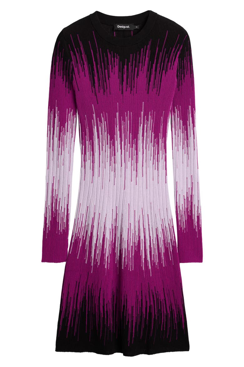 Ombré Long-Sleeve Sweater Dress, Alternate, color, PINK