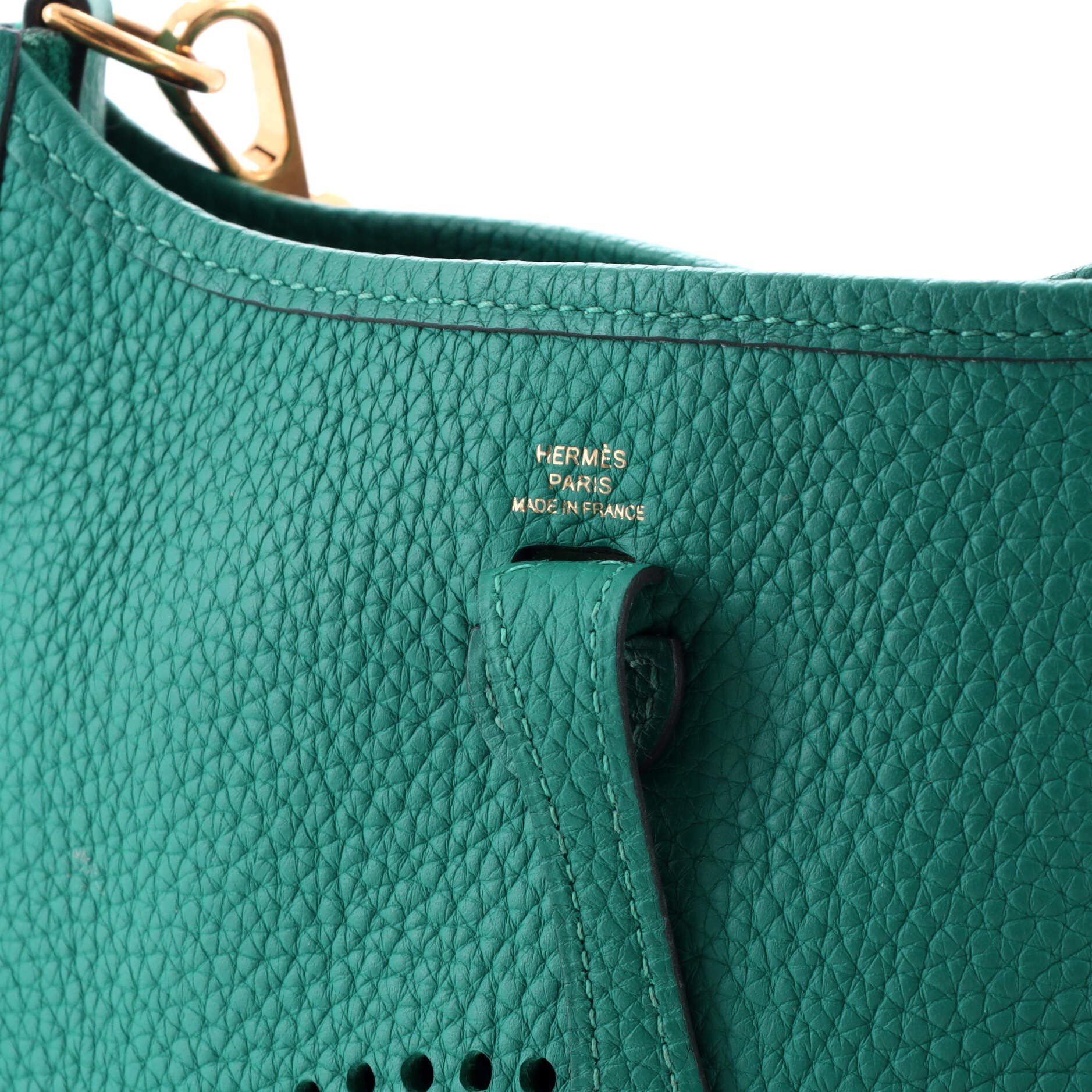 Pre-Owned Hermes Evelyne Bag Gen III Clemence TPM, Alternate, color, Vert Verone